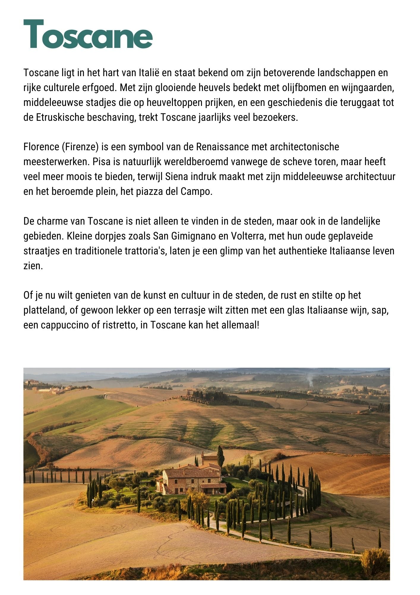 Rondreis Toscane | cultuur & natuur