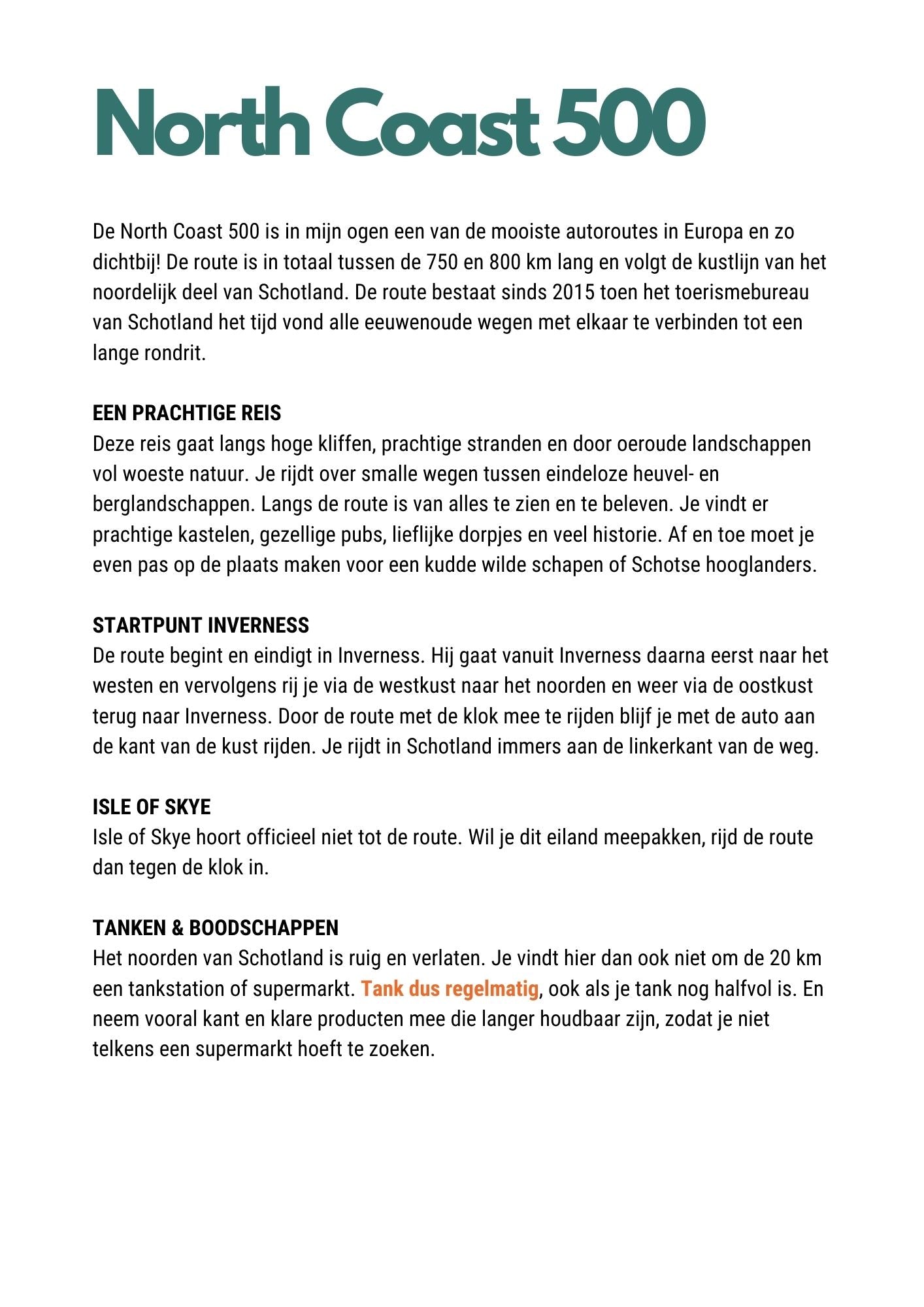 Beschrijving rondreis Schotland